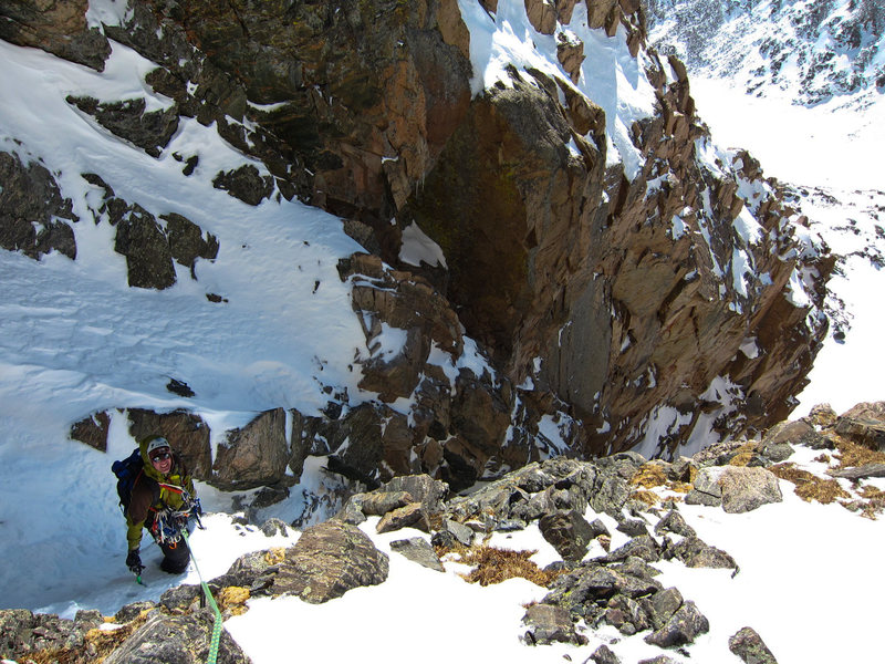Bill Duncan emerges from the gully.