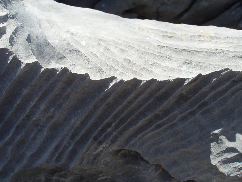 Really cool erosional features on the walk off. More like serrated edges of death! Be careful...