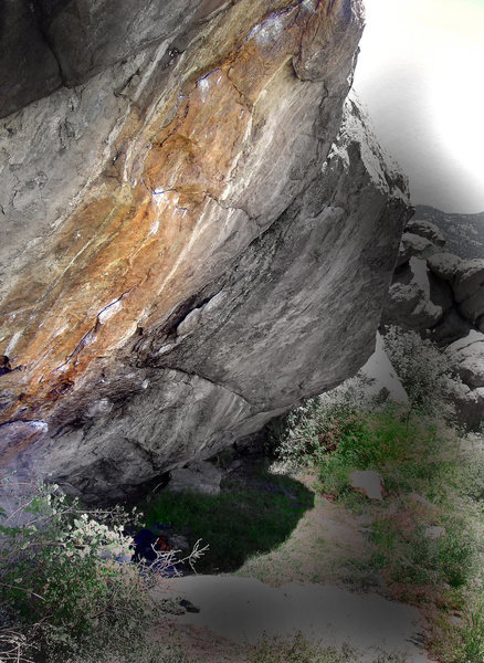 The classic line of "Rock Cheetah." So far it's only seen one ascent, the F.A., to date... .