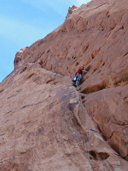 Mike Kinney at the 2nd bolt of Pitch 1.