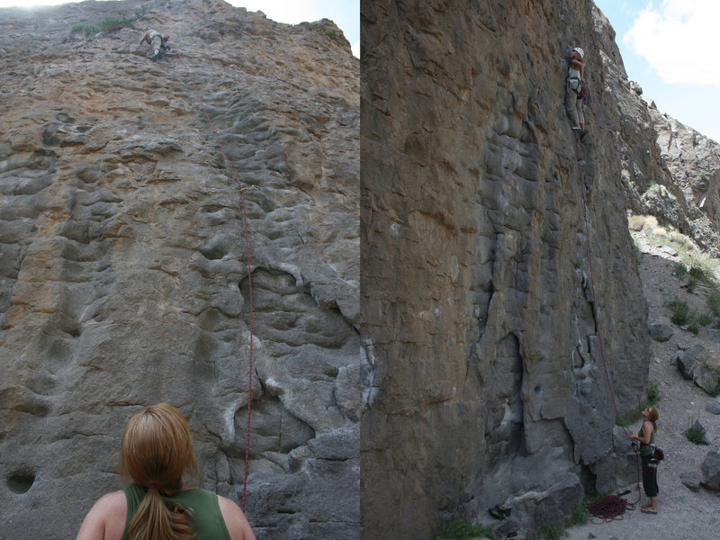 Noelle Ladd with Deb Modugno on belay.
