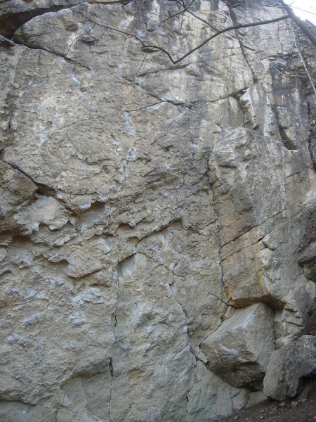The right hand side of Sárga Fal. This is where you will find most of the bolted routes.