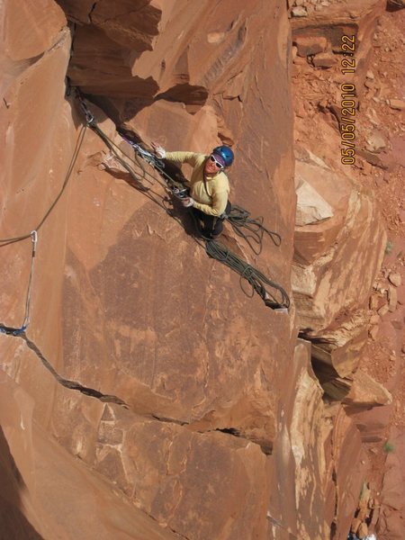 Belay at end of pitch 2