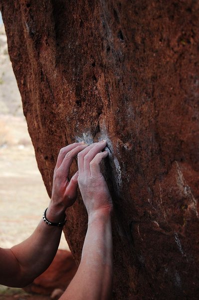 Ghost Dance V7, the starting crimps, Matthew Winters park, CO