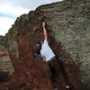 Warming up on Lono, V1 at Matthew Winters Park, CO.