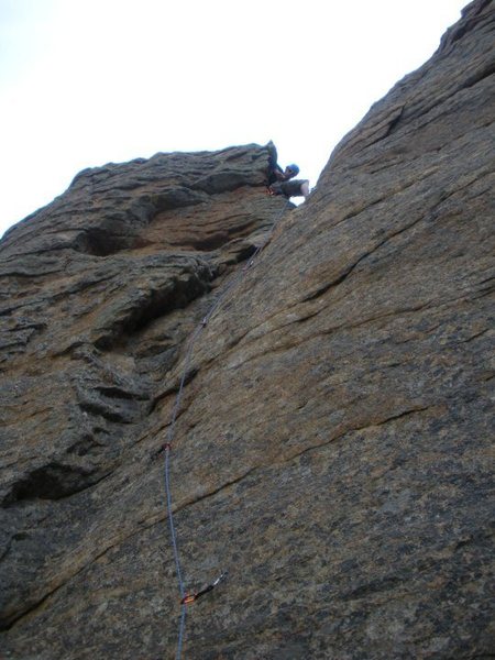 Four bolts to the top, first bolt spins a bit, but not loose in the rock.