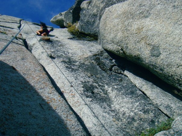 climbing right crack...