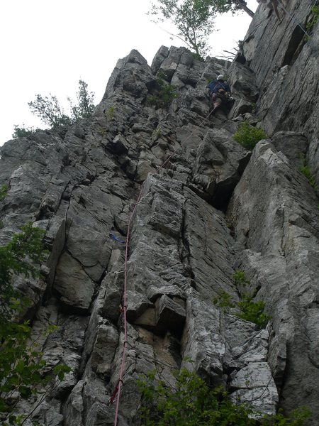 Pat higher up the route.