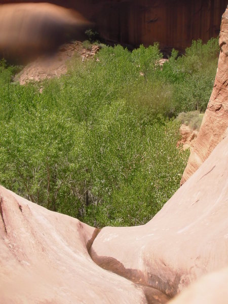 The final drop into the riparian section, there is one hidden obsticle that lies between us and easy street.
