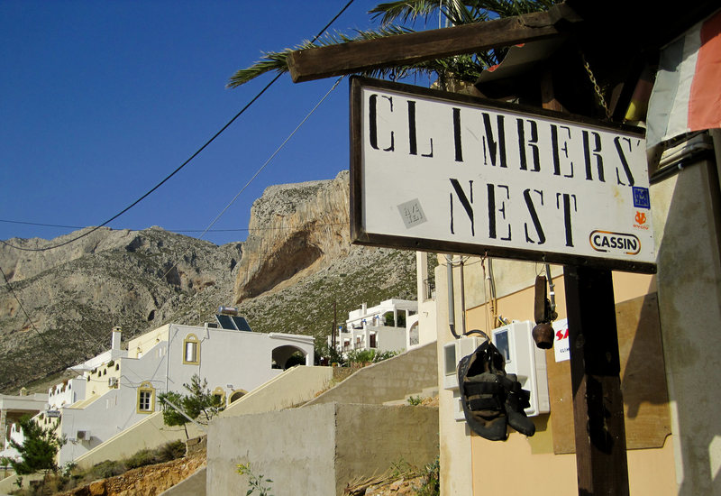 Climbers Nest:  Located in Armeos, just under Grande Grotta.  A great place to meet climbers, find partners and get beta.