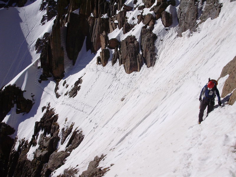 Crossing Broadway en route to the Notch Couloir. June 2009.