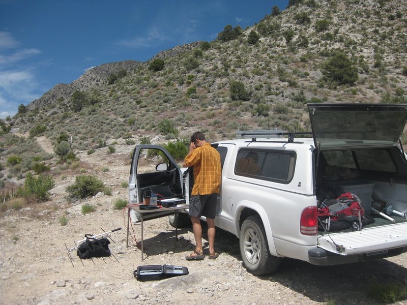 Jonny setting up for the 2pm satellite pass.<br>
<br>