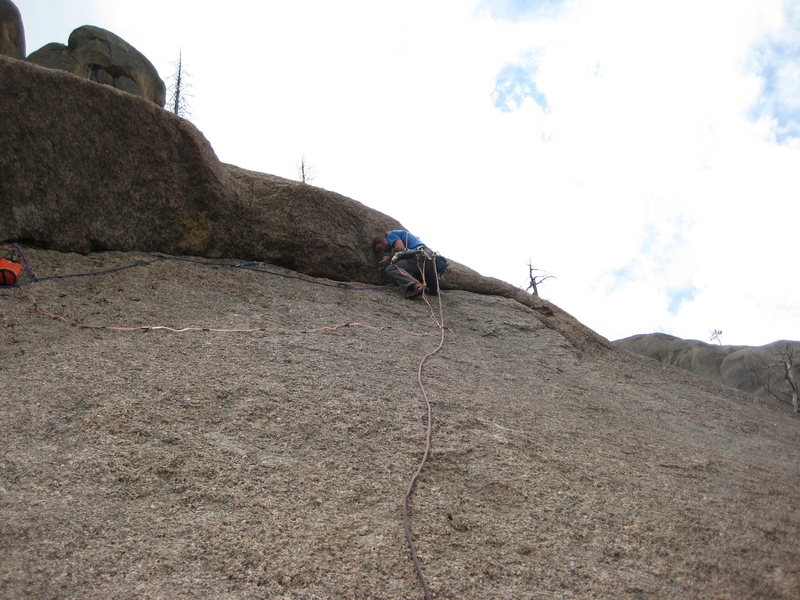 Nearing the end of the traverse on P2 of original version.