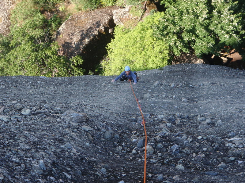 Carrie following pitch one of Himmelsleiter.