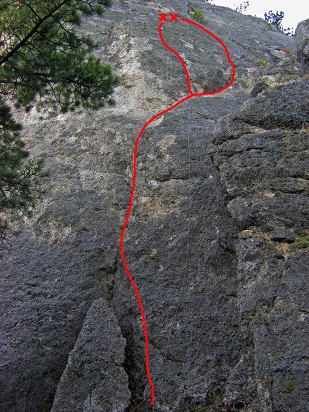 Gale Force follows the left line on the upper headwall (foreshortened in photo).