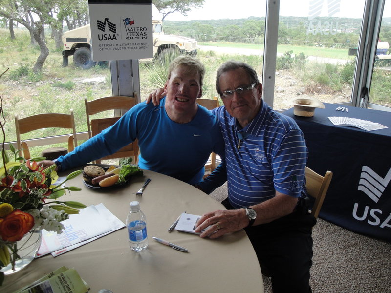 Me with Medal of Honor awardee Gen Bradey at the Valero Texas Open!