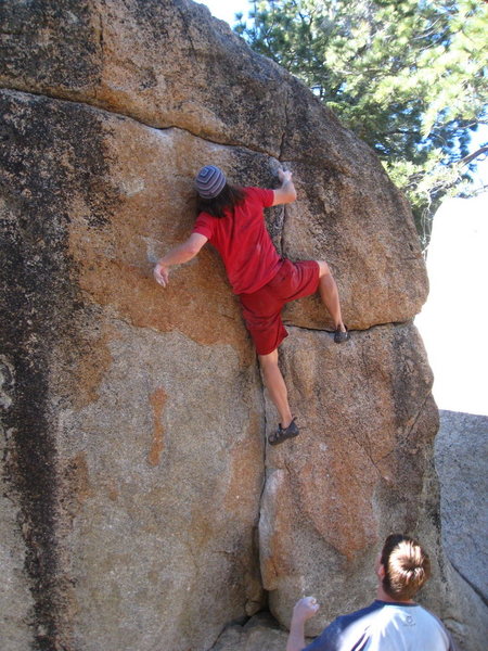 Euan on the pink crack (good spot Tim)