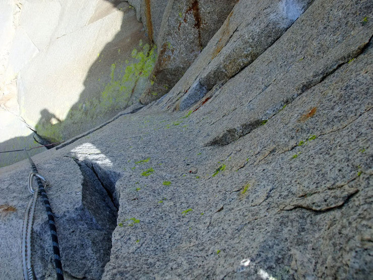 closeup of the second 10a crux