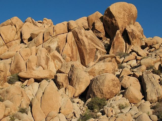 The obvious leaning corner is The Condor (5.12a), Joshua Tree NP