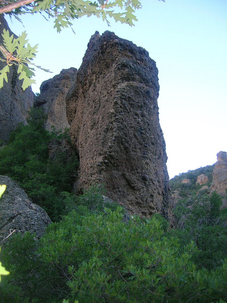 Simpson Rock.<br>
The Steep Face holds the two 12's. <br>
The left (west) face has two 11's