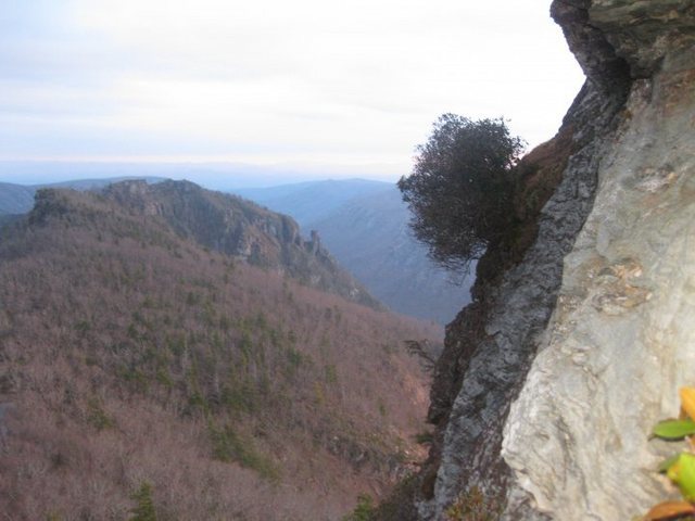 View towards the Chimneys from the first belay station on Cracker Jack.