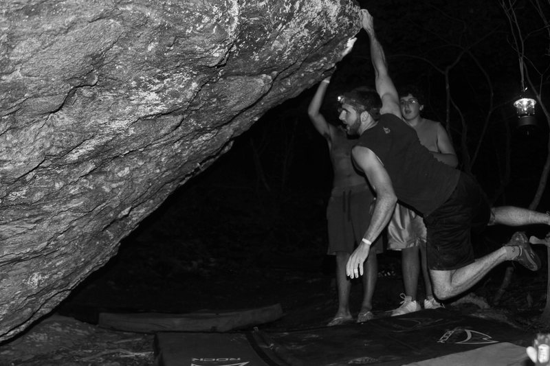 Philip blasting through the "Distance Dyno" (v4+) on the AVP Boulder