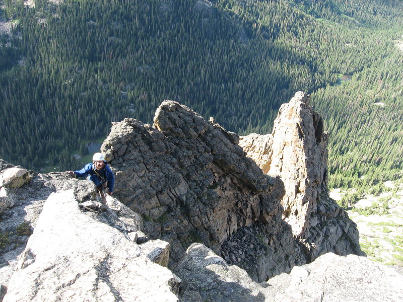 Looking back down the ridge from the summit of East Pinnacle.