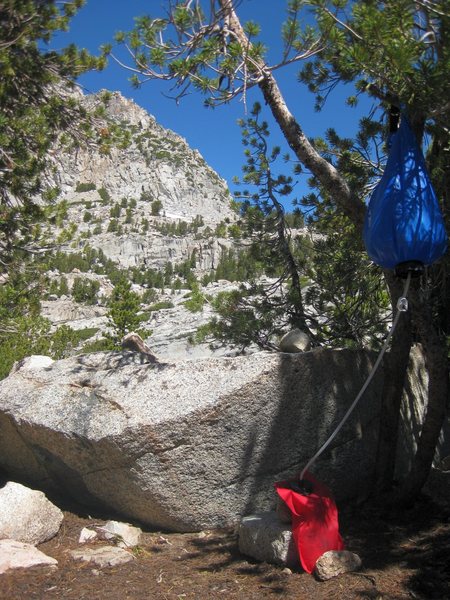 Taken July 13th, 2010 at our bivy site at upper Lamarck Lake in the high Sierra.