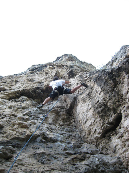 Me starting up the crux.