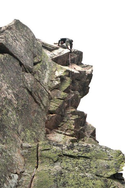 here im up high on the 5.8 variation... just below me is a bunch of steep loose flakes that you just need to weave your way through...