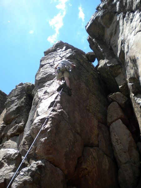 Troy Halm leading the route.