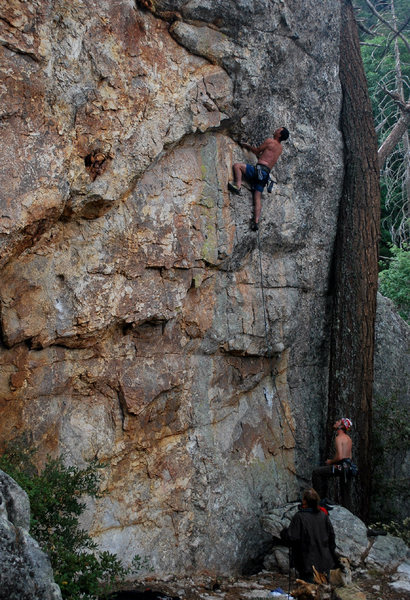 Doug getting into the bulge. I thought the start was the crux though!