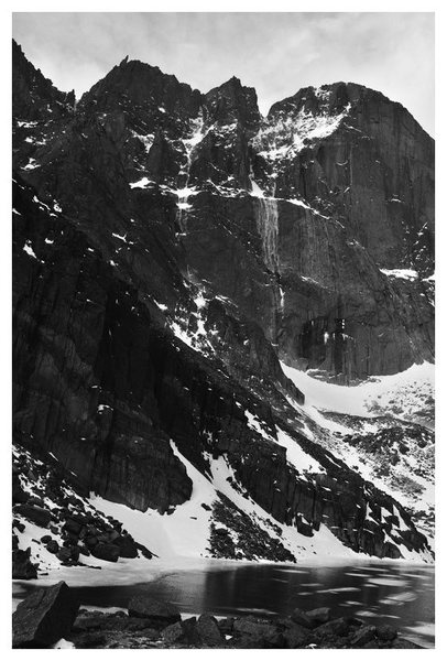The Diamond in November of '09. Notice the spindrift avalanches.