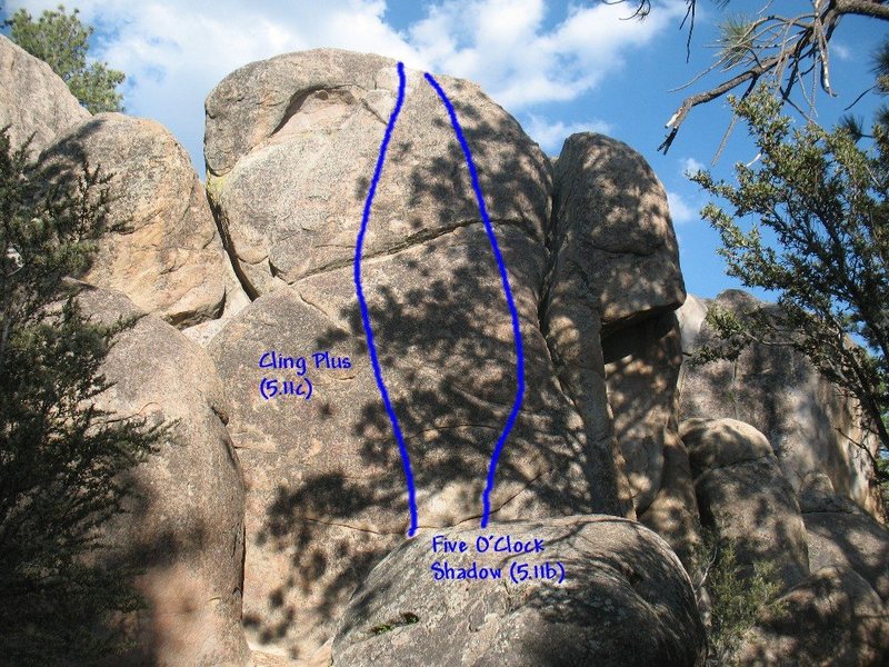 Photo/topo for Parking Lot Rock, Holcomb Valley Pinnacles