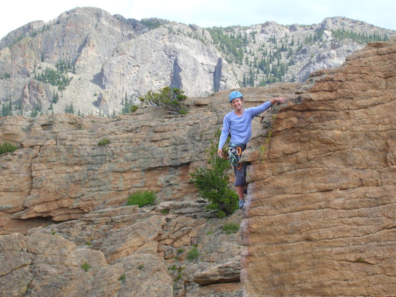 trying to look dramatic at the top of end of time in jurassic park in estes