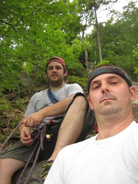 My brother Scott and me on beginners easy his first multi pitch trad climb