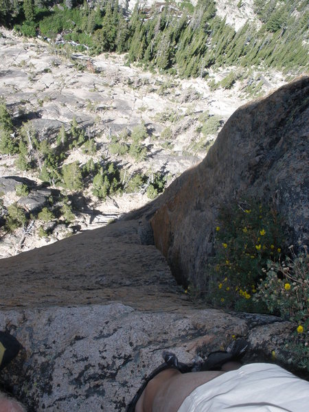 Looking down on the wide slot at the end of the 3rd pitch. It looks small in the photo, but is actually squeeze size.