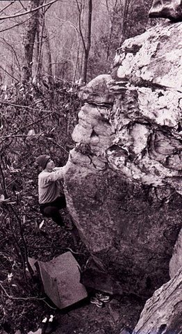 Dave Lutes bouldering The Jerk