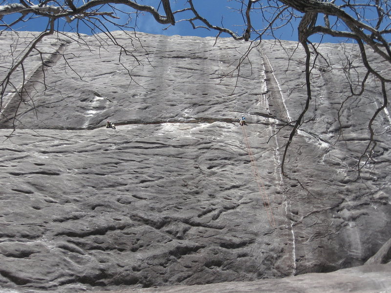 Shannon and Andrew on new route traverse.