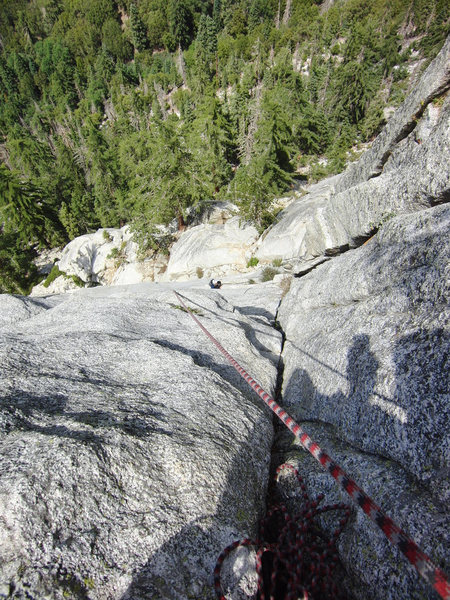 Looking down from the top of the first Pitch of El Whampo