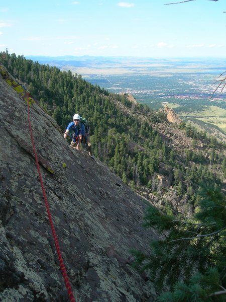 Brian Nearing the end of our third of four pitches. From this belay it was about 60 feet to the summit.