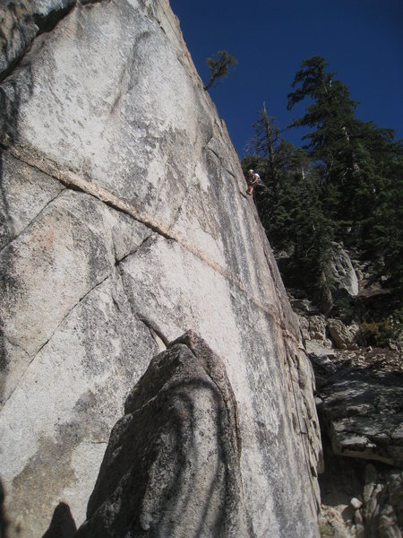 Arctic Temple, Greg rappelling back down to the base