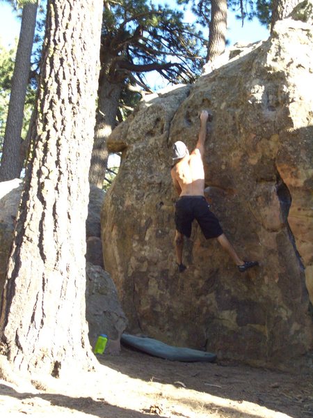 Juan Carlo Dyno. Not really a true dyno for me,(6ft tall, ape+4) more like a dynamic lunge. Still kind of fun.
