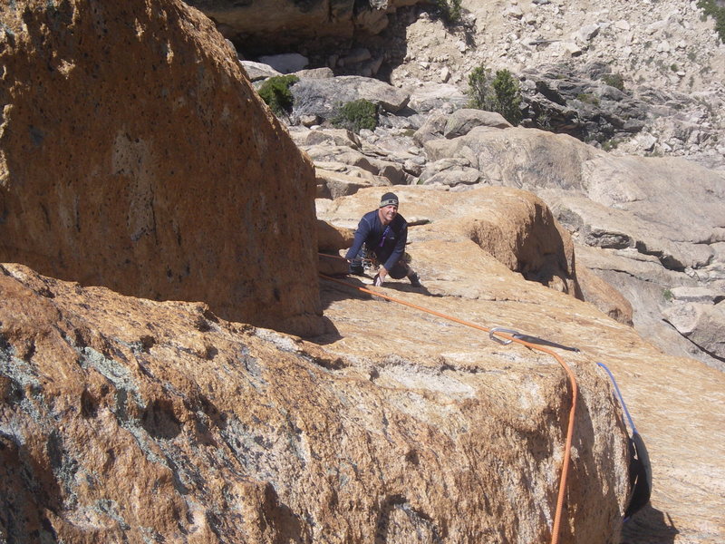 Beginning the crux 3rd pitch