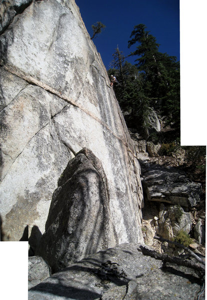 photo-stitched image of Arctic Temple and Greg rapping back down.