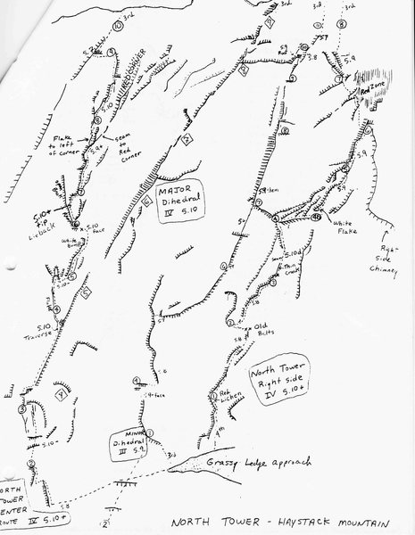 Seams thin is labeled as North Tower right side in this topo.