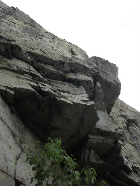 Overhang above right to us.