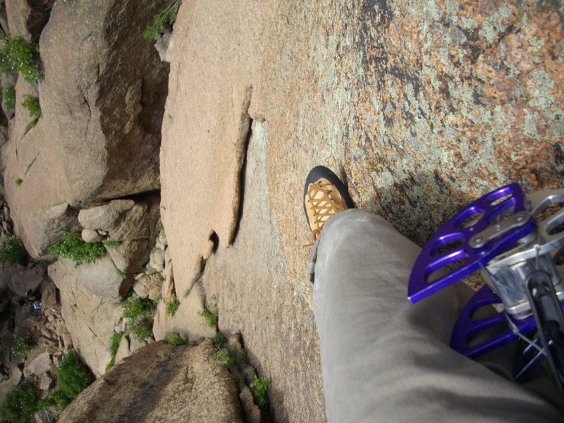 Looking down pitch 1 right before belay.