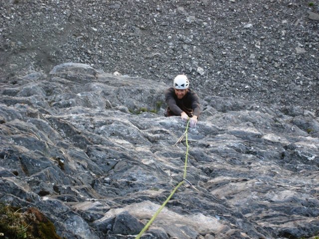 Coming up the second pitch of Evil Eye