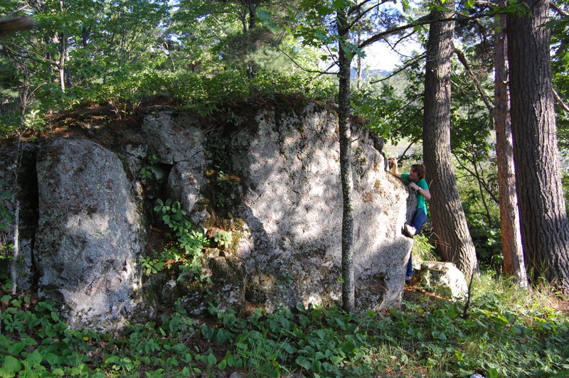 Boulder found over by Harlow Lake in Marquette. There are all kinds of these things up there waiting to be climbed.